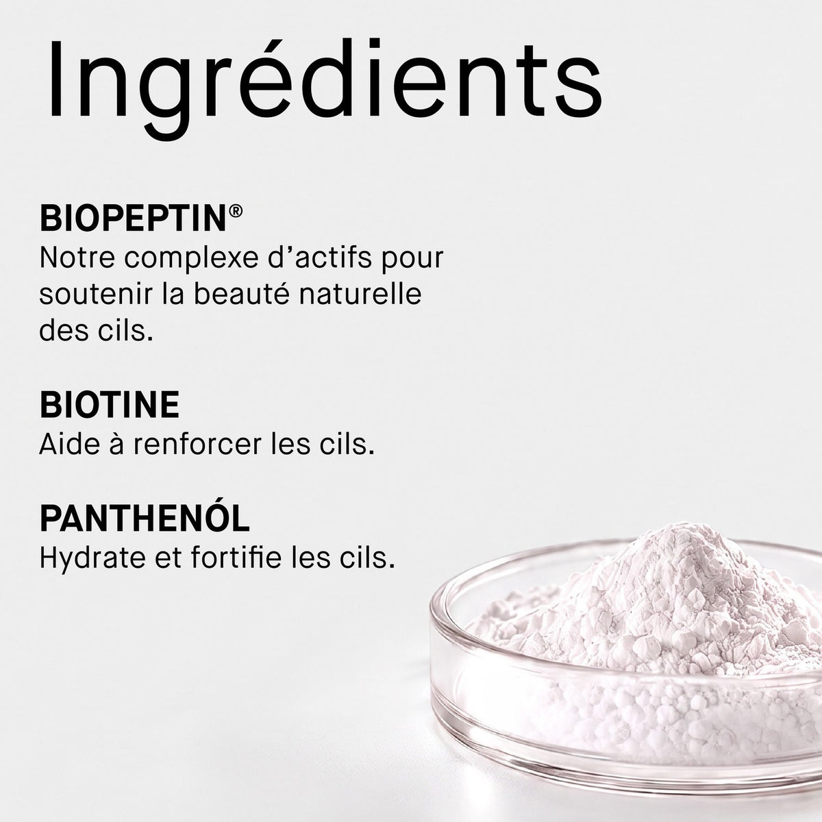 ROSELASH — ingrédients clés : BIOPEPTIN®, biotine, panthénol